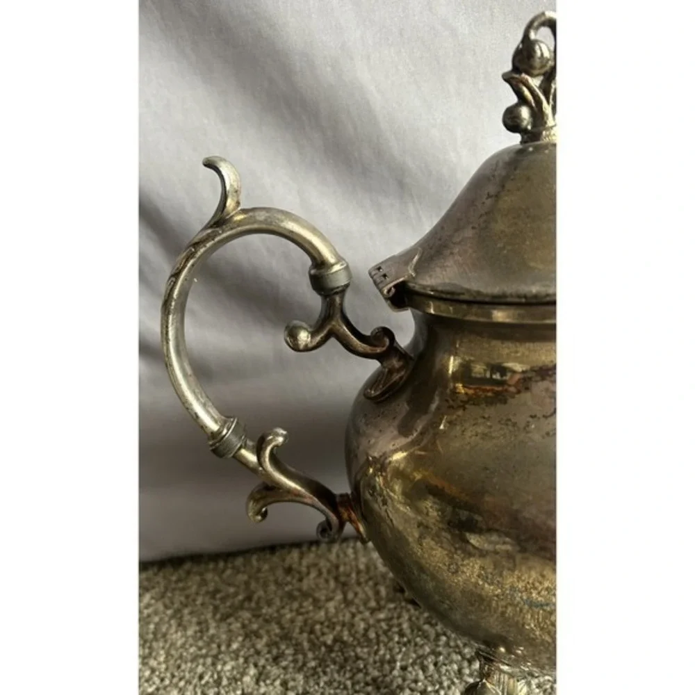 Antique Birmingham‎ Silver Footed Coffee/Teapot BSC & Creamer Pitcher Collector